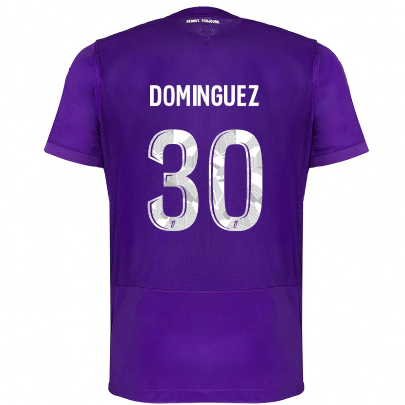 Danxen Kinder Álex Domínguez #30 Violett Weiß Heimtrikot Trikot 2024/25 T-Shirt Schweiz