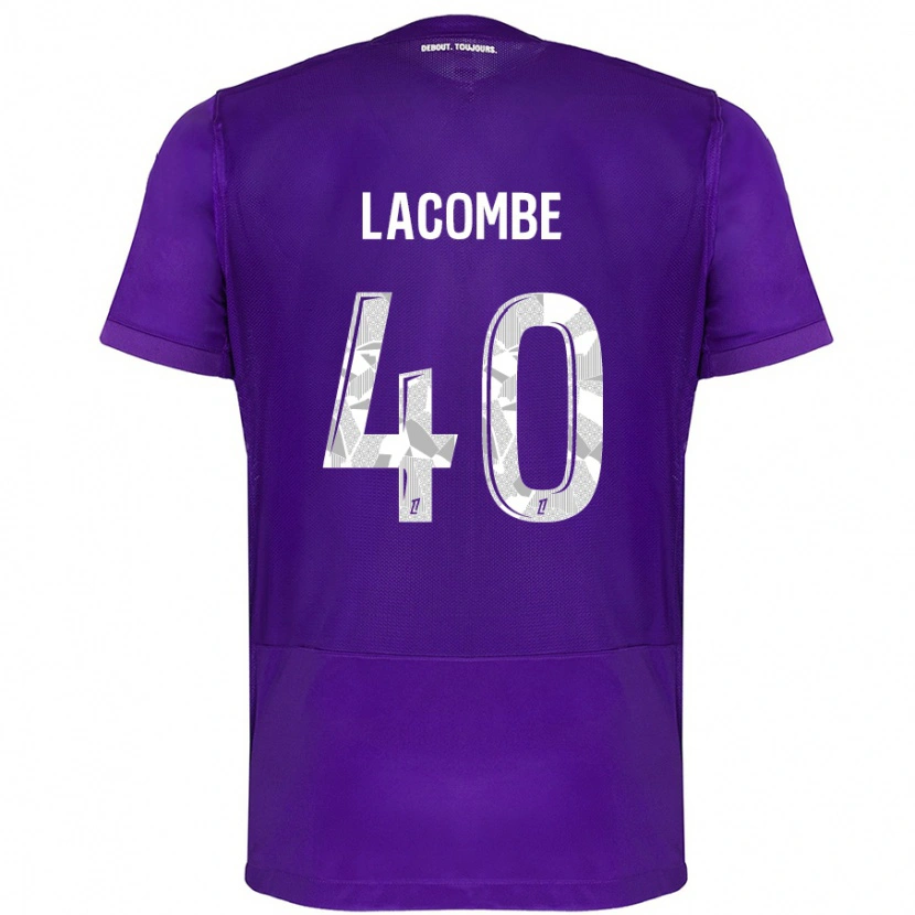 Danxen Kinder Justin Lacombe #40 Violett Weiß Heimtrikot Trikot 2024/25 T-Shirt Schweiz