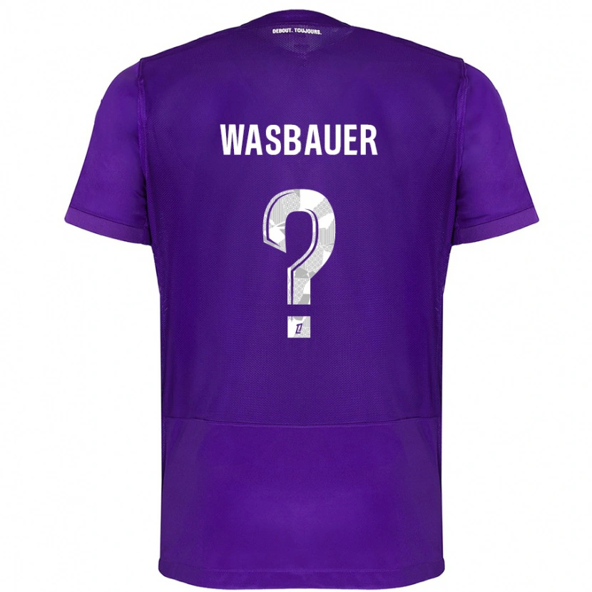 Danxen Kinder Nicolas Wasbauer #0 Violett Weiß Heimtrikot Trikot 2024/25 T-Shirt Schweiz