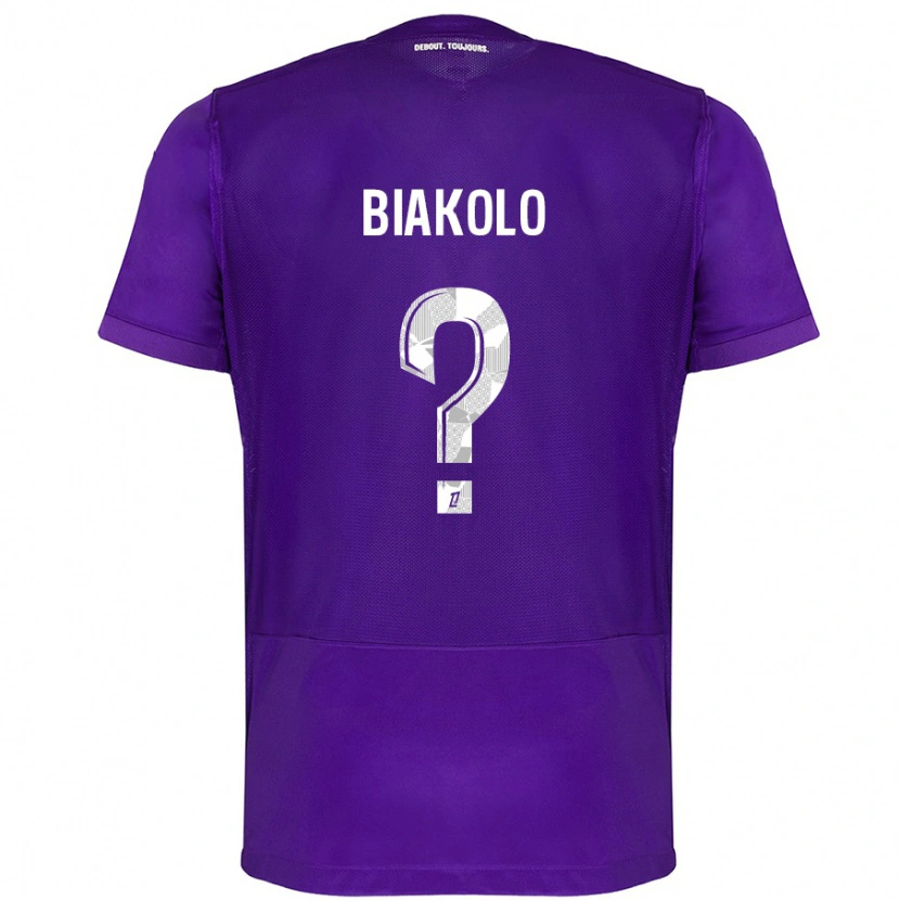 Danxen Kinder Tony Biakolo #0 Violett Weiß Heimtrikot Trikot 2024/25 T-Shirt Schweiz