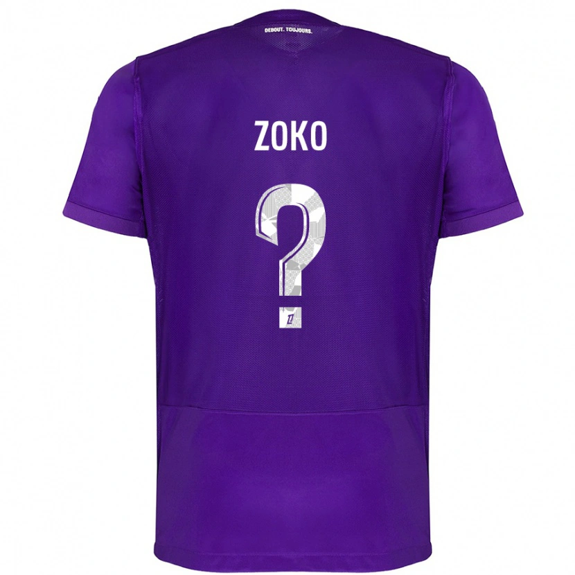 Danxen Kinder Nathan Zoko #0 Violett Weiß Heimtrikot Trikot 2024/25 T-Shirt Schweiz