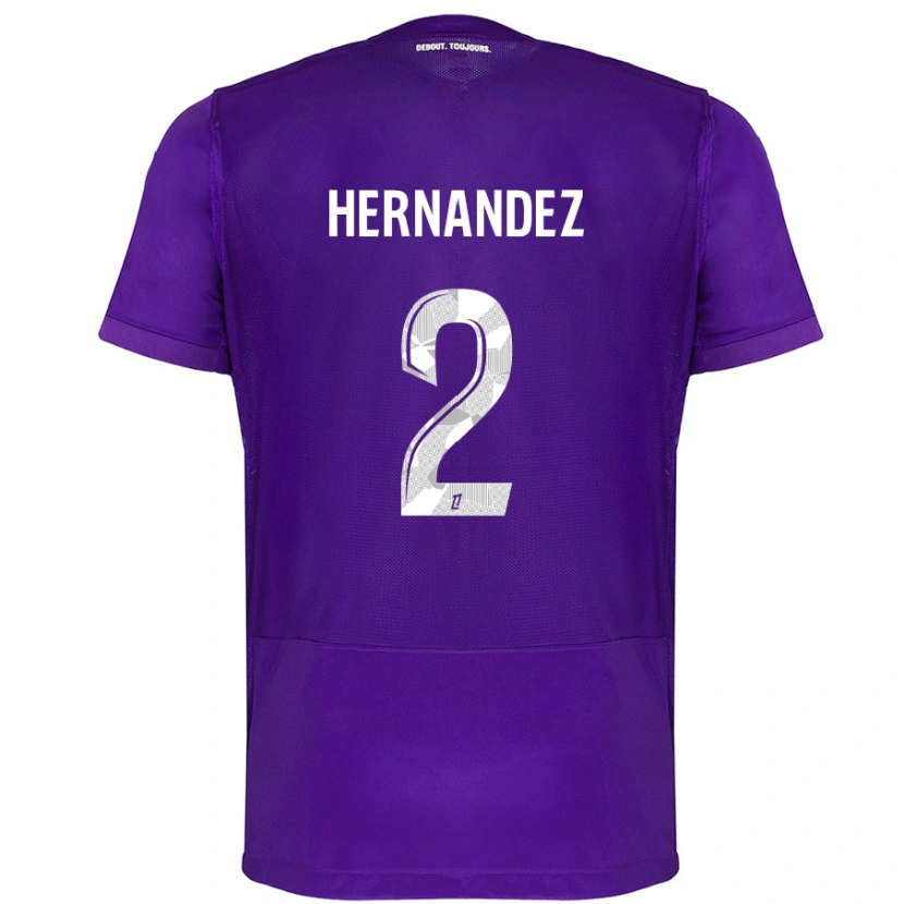 Danxen Kinder Lucie Hernandez #2 Violett Weiß Heimtrikot Trikot 2024/25 T-Shirt Schweiz