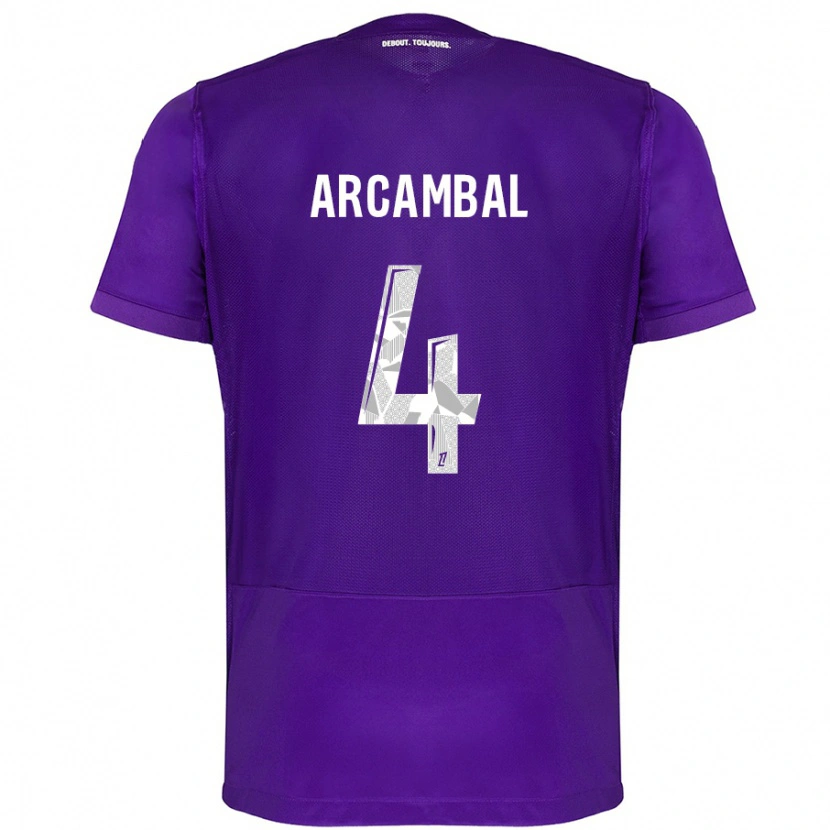 Danxen Kinder Anais Arcambal #4 Violett Weiß Heimtrikot Trikot 2024/25 T-Shirt Schweiz