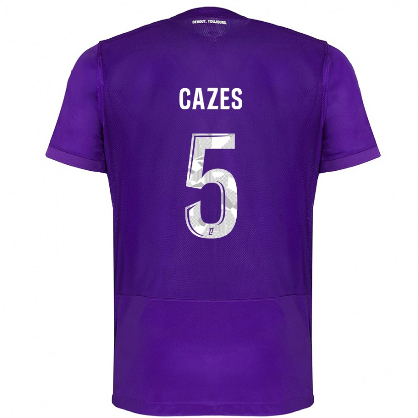 Danxen Kinder Manon Cazes #5 Violett Weiß Heimtrikot Trikot 2024/25 T-Shirt Schweiz