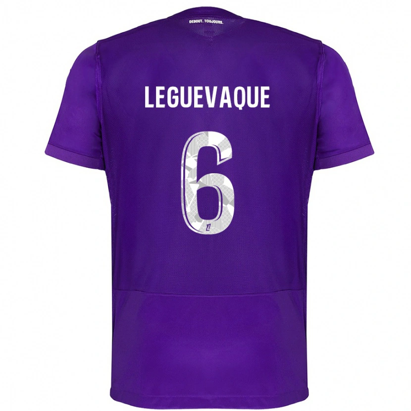 Danxen Kinder Laurie Leguevaque #6 Violett Weiß Heimtrikot Trikot 2024/25 T-Shirt Schweiz