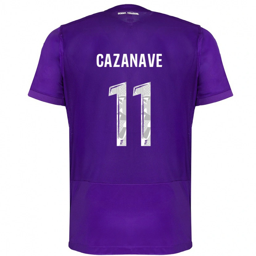 Danxen Kinder Julie Cazanave #11 Violett Weiß Heimtrikot Trikot 2024/25 T-Shirt Schweiz