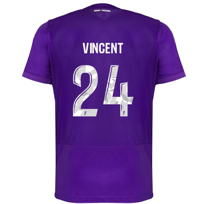 Danxen Kinder Magalie Vincent #24 Violett Weiß Heimtrikot Trikot 2024/25 T-Shirt Schweiz