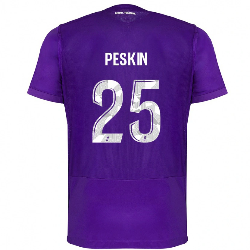 Danxen Kinder Kelso Peskin #25 Violett Weiß Heimtrikot Trikot 2024/25 T-Shirt Schweiz