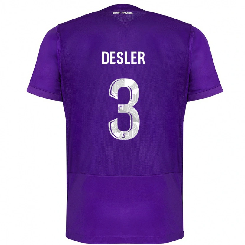 Danxen Kinder Mikkel Desler #3 Violett Weiß Heimtrikot Trikot 2024/25 T-Shirt Schweiz