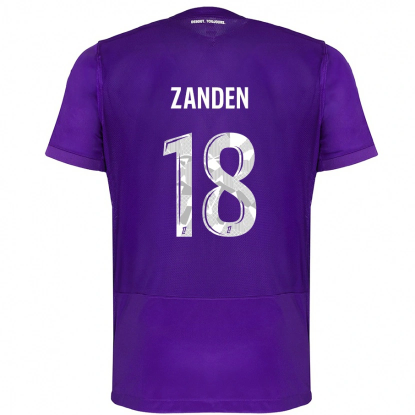 Danxen Kinder Oliver Zandén #18 Violett Weiß Heimtrikot Trikot 2024/25 T-Shirt Schweiz