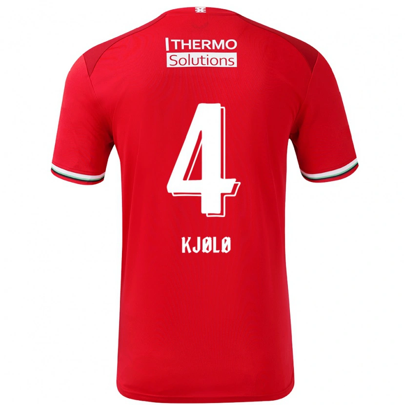 Danxen Kinder Mathias Kjølø #4 Rot Weiß Heimtrikot Trikot 2024/25 T-Shirt Schweiz