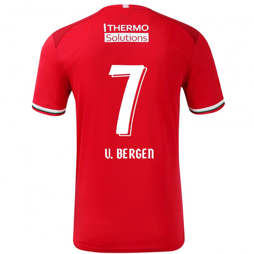 Danxen Kinder Mitchell Van Bergen #7 Rot Weiß Heimtrikot Trikot 2024/25 T-Shirt Schweiz