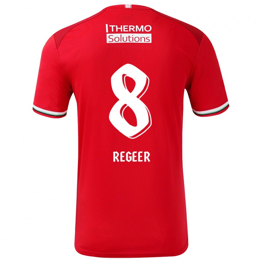 Danxen Kinder Youri Regeer #8 Rot Weiß Heimtrikot Trikot 2024/25 T-Shirt Schweiz