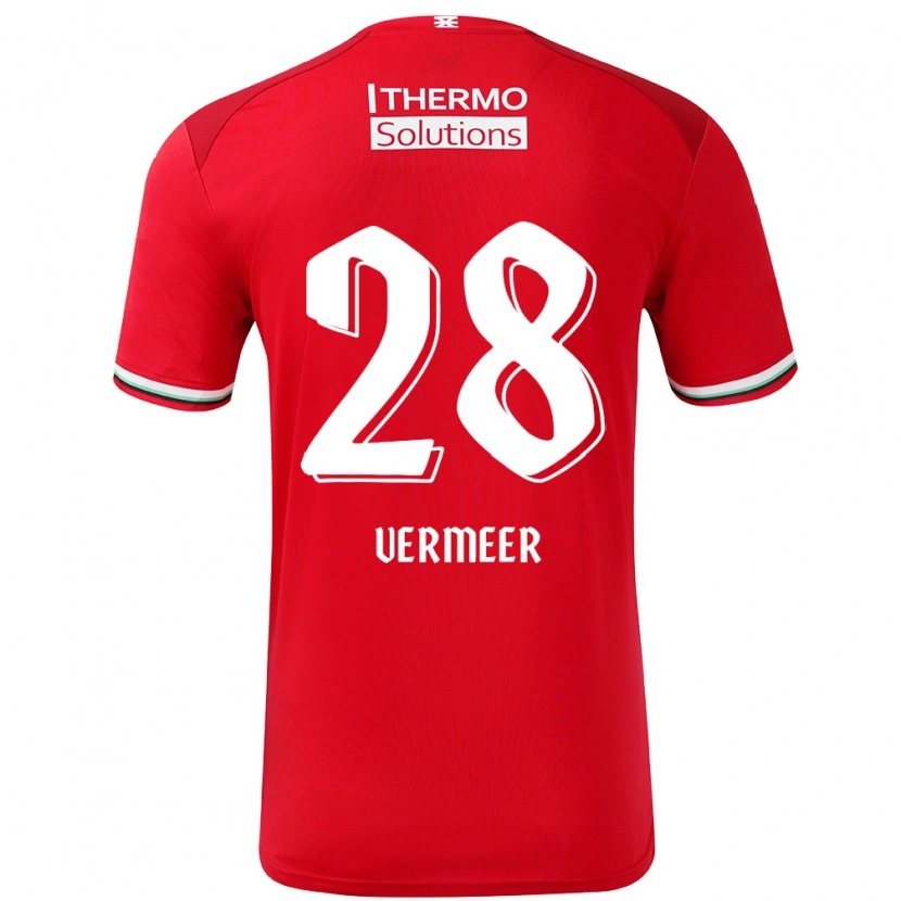 Danxen Kinder Sofie Vermeer #28 Rot Weiß Heimtrikot Trikot 2024/25 T-Shirt Schweiz