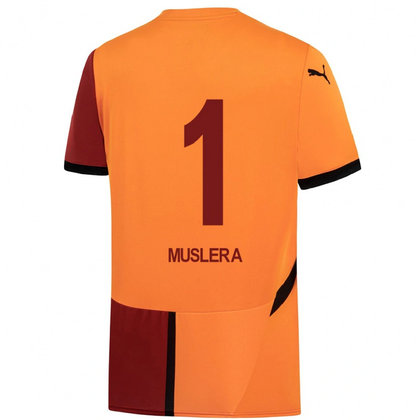 Danxen Kinder Fernando Muslera #1 Gelb Rot Heimtrikot Trikot 2024/25 T-Shirt Schweiz