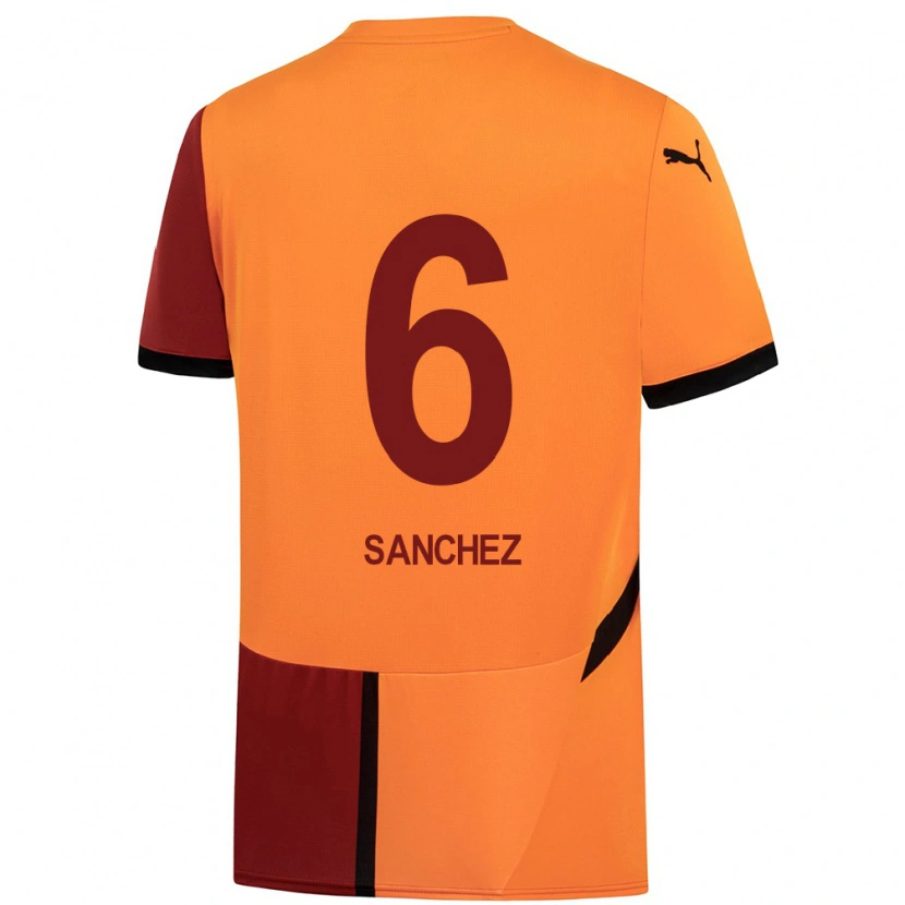 Danxen Kinder Davinson Sánchez #6 Gelb Rot Heimtrikot Trikot 2024/25 T-Shirt Schweiz