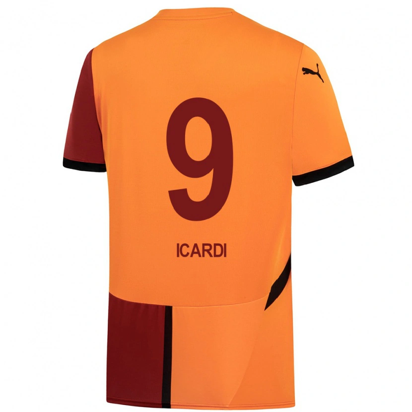 Danxen Kinder Mauro Icardi #9 Gelb Rot Heimtrikot Trikot 2024/25 T-Shirt Schweiz