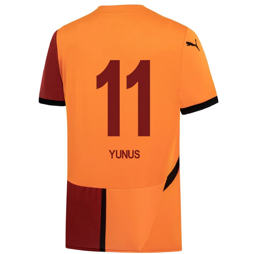 Danxen Kinder Yunus Akgün #11 Gelb Rot Heimtrikot Trikot 2024/25 T-Shirt Schweiz