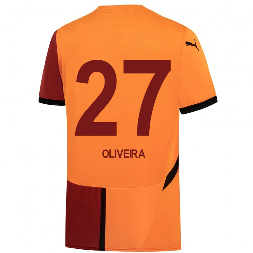 Danxen Kinder Sérgio Oliveira #27 Gelb Rot Heimtrikot Trikot 2024/25 T-Shirt Schweiz