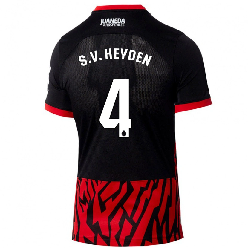 Danxen Kinder Siebe Van Der Heyden #4 Schwarz Rot Heimtrikot Trikot 2024/25 T-Shirt Schweiz