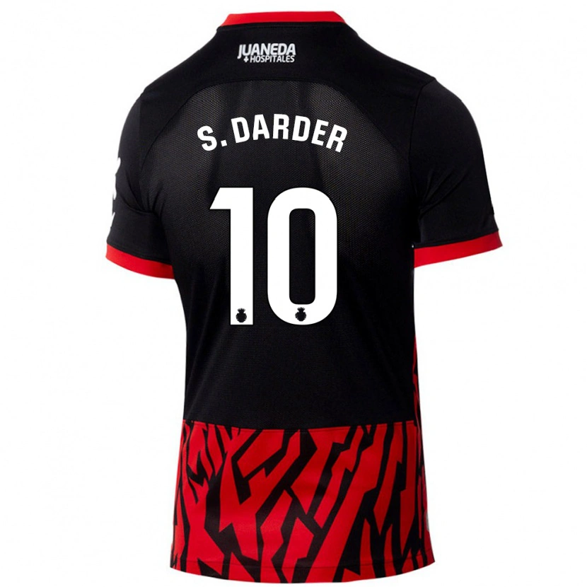 Danxen Kinder Sergi Darder #10 Schwarz Rot Heimtrikot Trikot 2024/25 T-Shirt Schweiz