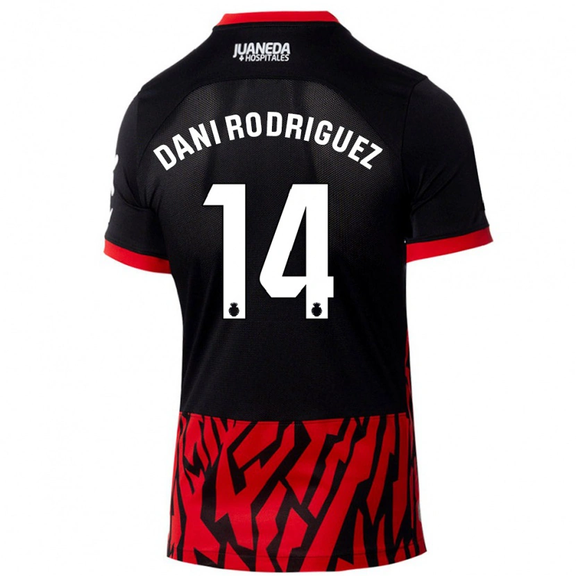 Danxen Kinder Dani Rodríguez #14 Schwarz Rot Heimtrikot Trikot 2024/25 T-Shirt Schweiz