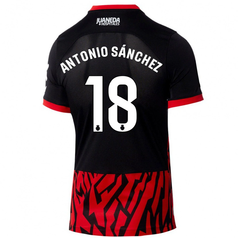 Danxen Kinder Antonio Sánchez #18 Schwarz Rot Heimtrikot Trikot 2024/25 T-Shirt Schweiz