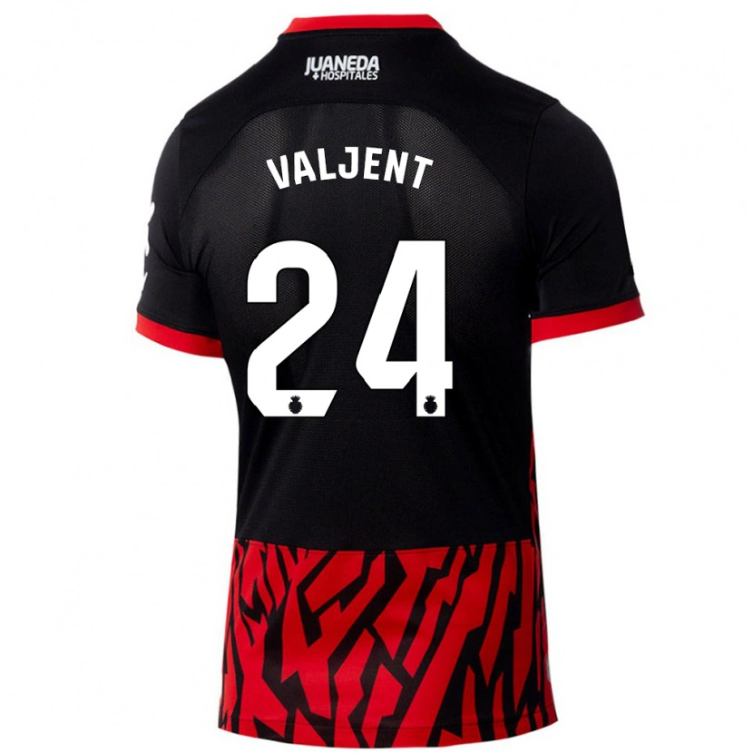 Danxen Kinder Martin Valjent #24 Schwarz Rot Heimtrikot Trikot 2024/25 T-Shirt Schweiz