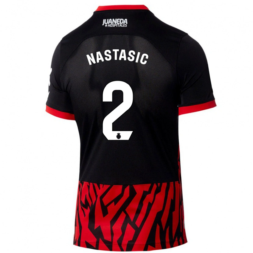 Danxen Kinder Matija Nastasic #2 Schwarz Rot Heimtrikot Trikot 2024/25 T-Shirt Schweiz