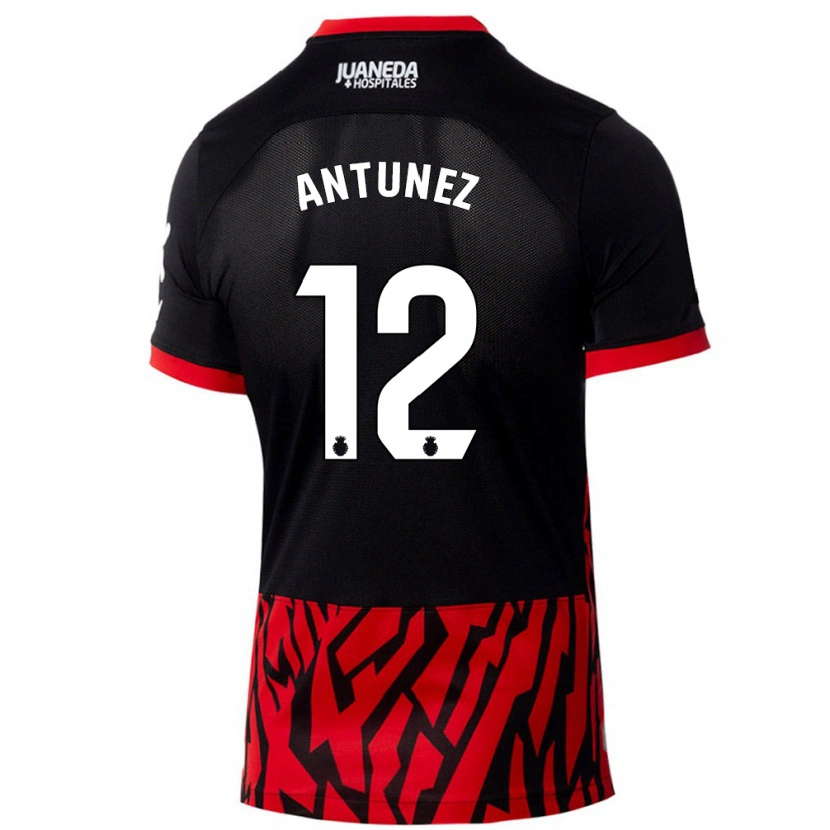 Danxen Kinder Yahir Antúnez #12 Schwarz Rot Heimtrikot Trikot 2024/25 T-Shirt Schweiz