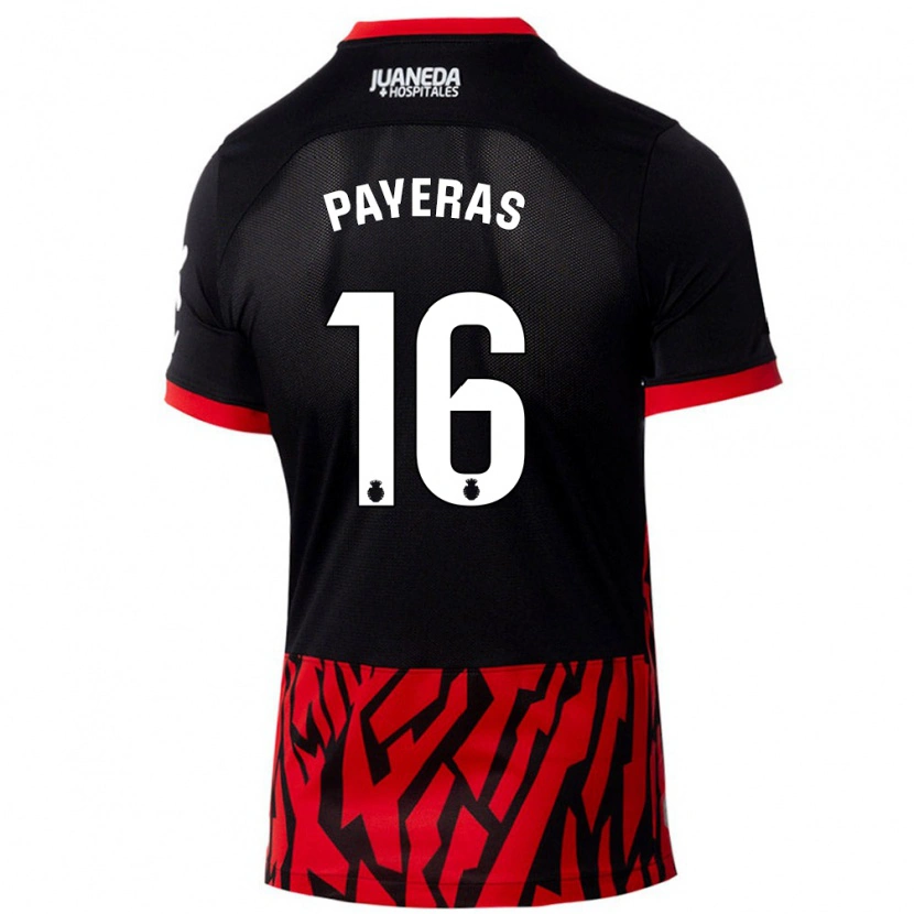 Danxen Kinder Martí Payeras #16 Schwarz Rot Heimtrikot Trikot 2024/25 T-Shirt Schweiz