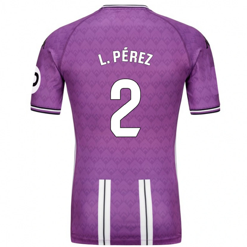 Danxen Kinder Luis Pérez #2 Violett Weiß Heimtrikot Trikot 2024/25 T-Shirt Schweiz