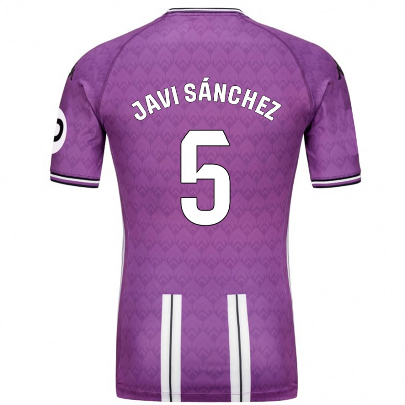 Danxen Kinder Javi Sánchez #5 Violett Weiß Heimtrikot Trikot 2024/25 T-Shirt Schweiz