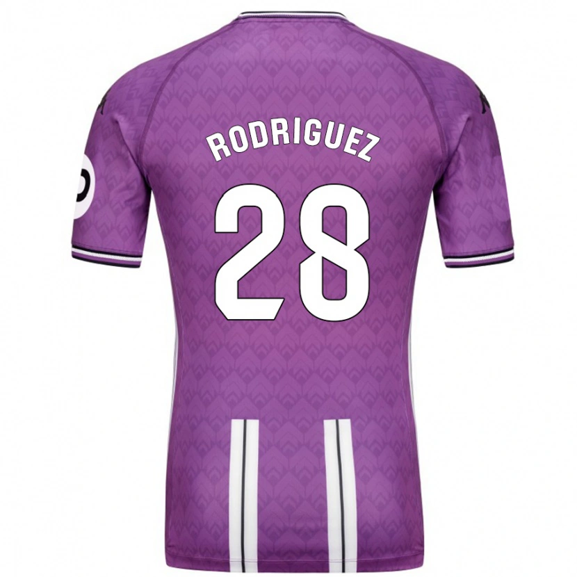 Danxen Kinder Yago Rodríguez #28 Violett Weiß Heimtrikot Trikot 2024/25 T-Shirt Schweiz