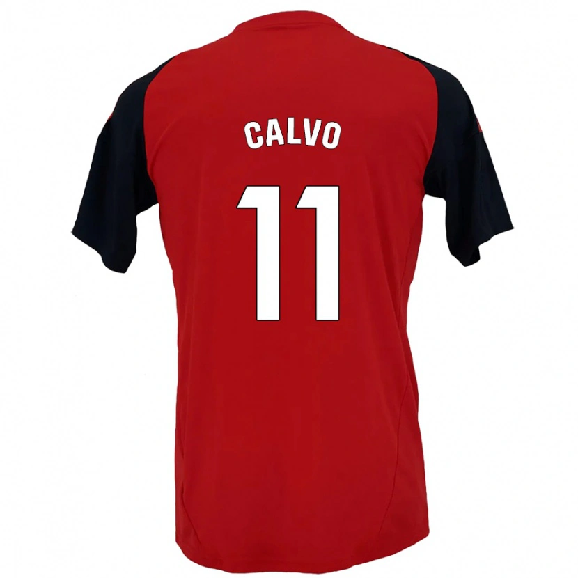 Danxen Kinder Álex Calvo #11 Rot Schwarz Heimtrikot Trikot 2024/25 T-Shirt Schweiz