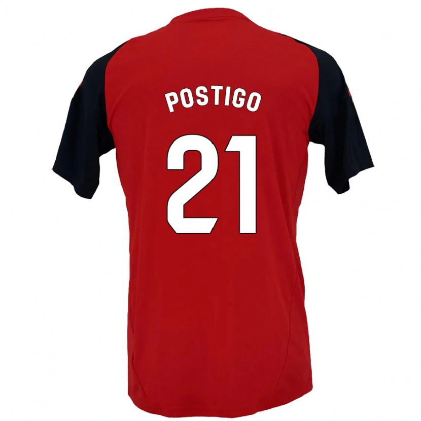 Danxen Kinder Sergio Postigo #21 Rot Schwarz Heimtrikot Trikot 2024/25 T-Shirt Schweiz