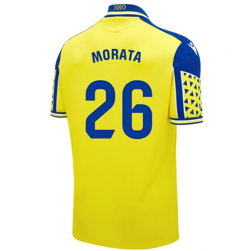 Danxen Kinder Álex Morata #26 Gelb Blau Heimtrikot Trikot 2024/25 T-Shirt Schweiz