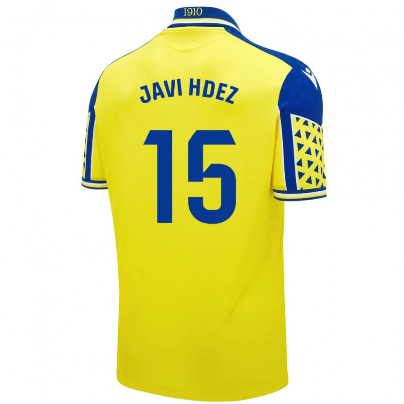 Danxen Kinder Javi Hernández #15 Gelb Blau Heimtrikot Trikot 2024/25 T-Shirt Schweiz