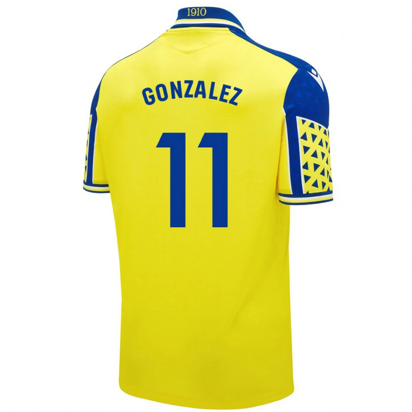 Danxen Kinder Chus González #11 Gelb Blau Heimtrikot Trikot 2024/25 T-Shirt Schweiz