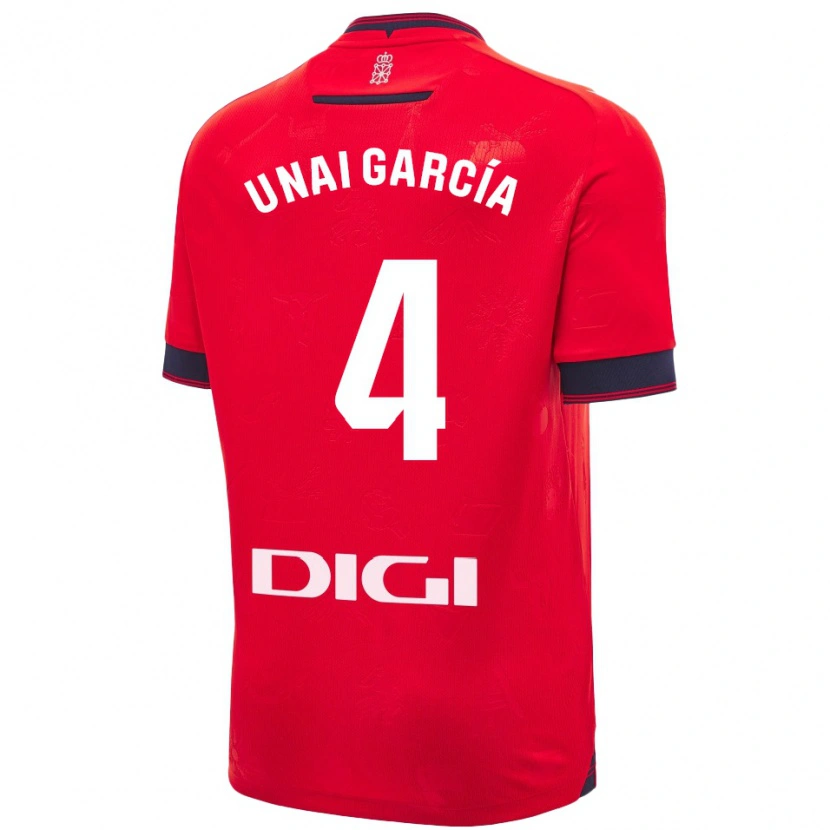 Danxen Kinder Unai García #4 Rot Weiß Heimtrikot Trikot 2024/25 T-Shirt Schweiz