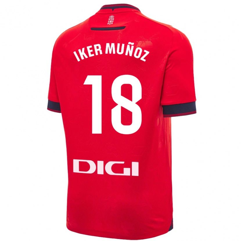 Danxen Kinder Iker Muñoz #18 Rot Weiß Heimtrikot Trikot 2024/25 T-Shirt Schweiz