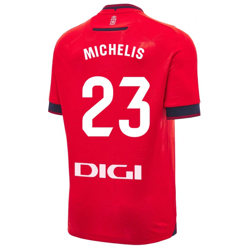 Danxen Kinder Nikolaos Michelis #23 Rot Weiß Heimtrikot Trikot 2024/25 T-Shirt Schweiz