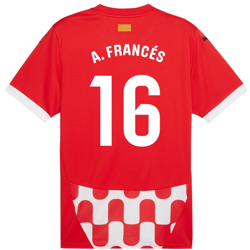 Danxen Kinder Alejandro Francés #16 Rot Weiß Heimtrikot Trikot 2024/25 T-Shirt Schweiz