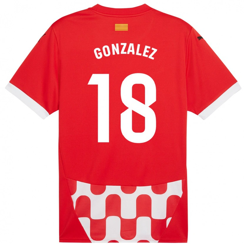 Danxen Kinder Gerard González #18 Rot Weiß Heimtrikot Trikot 2024/25 T-Shirt Schweiz