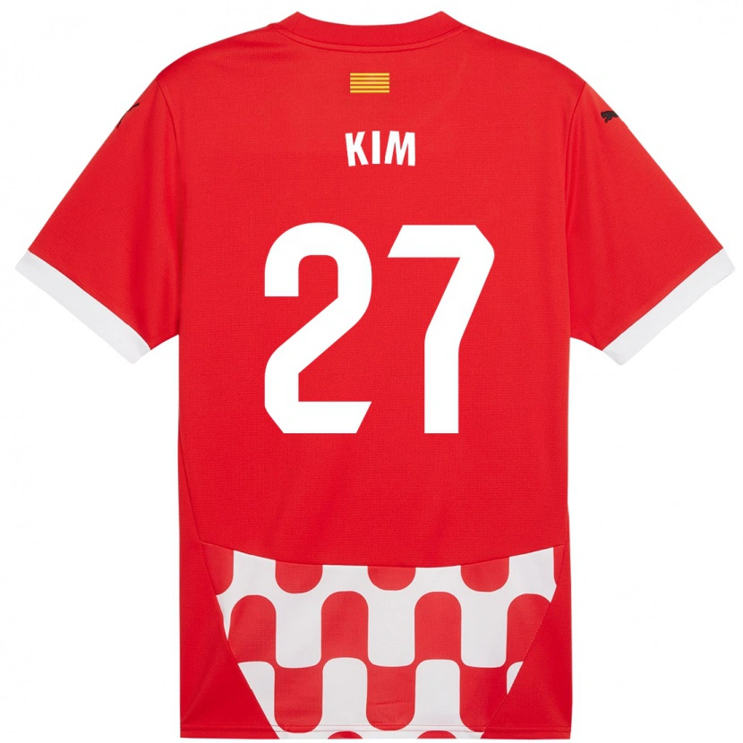 Danxen Kinder Min-Su Kim #27 Rot Weiß Heimtrikot Trikot 2024/25 T-Shirt Schweiz