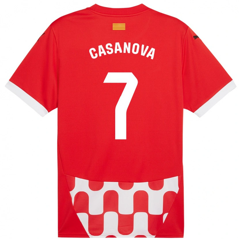 Danxen Kinder Àstrid Casanova #7 Rot Weiß Heimtrikot Trikot 2024/25 T-Shirt Schweiz