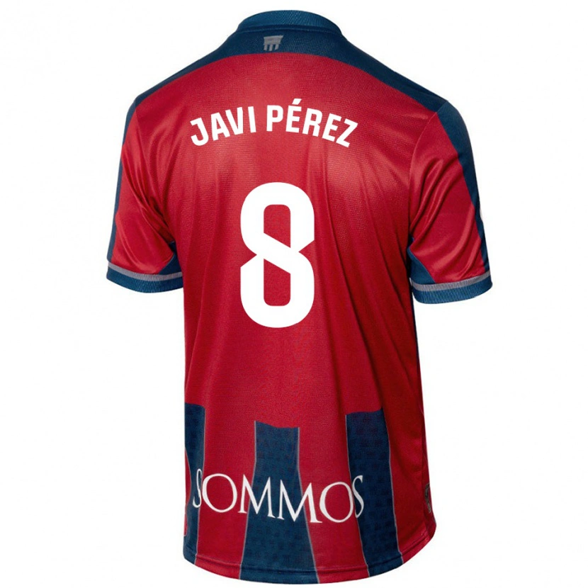 Danxen Kinder Javi Pérez #8 Rot Blau Heimtrikot Trikot 2024/25 T-Shirt Schweiz