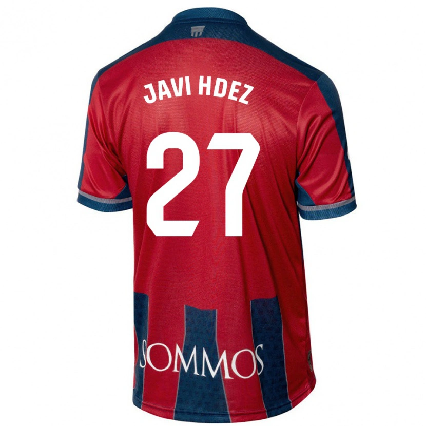 Danxen Kinder Javi Hernández #27 Rot Blau Heimtrikot Trikot 2024/25 T-Shirt Schweiz