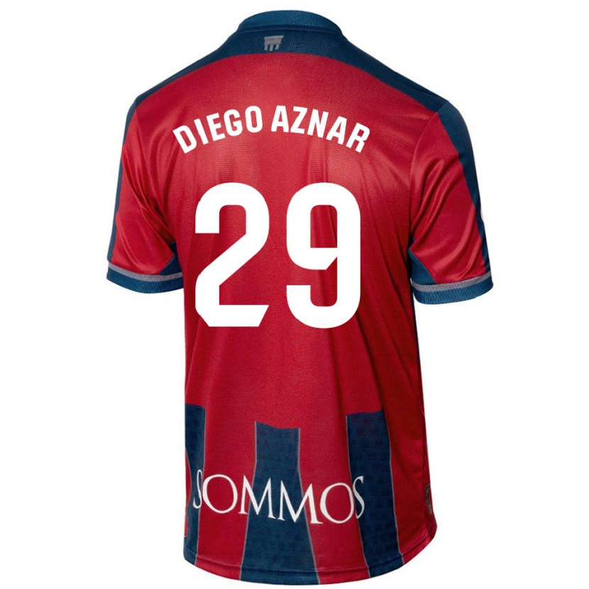 Danxen Kinder Diego Aznar #29 Rot Blau Heimtrikot Trikot 2024/25 T-Shirt Schweiz