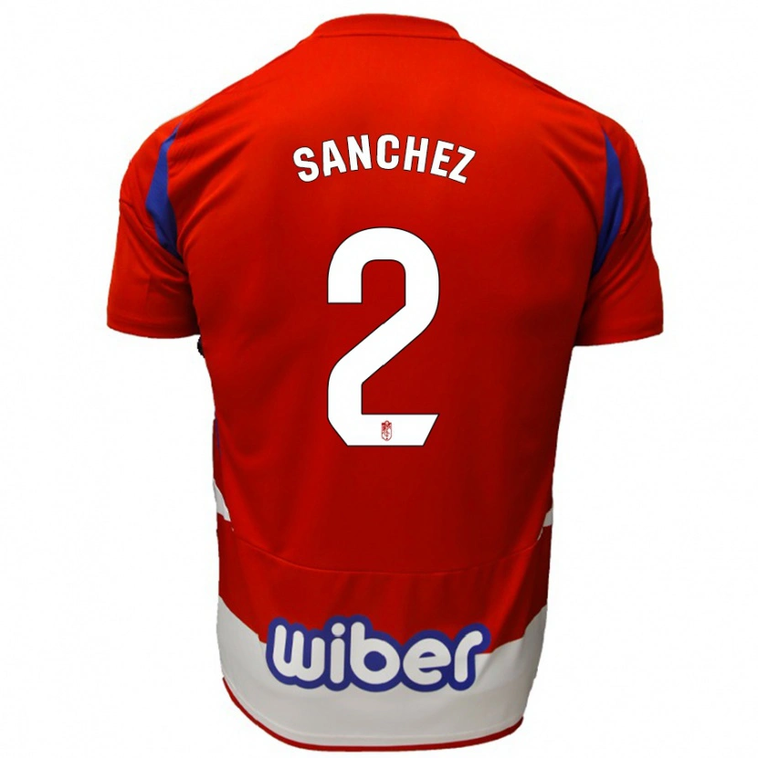 Danxen Kinder Rubén Sánchez #2 Rot Weiß Blau Heimtrikot Trikot 2024/25 T-Shirt Schweiz